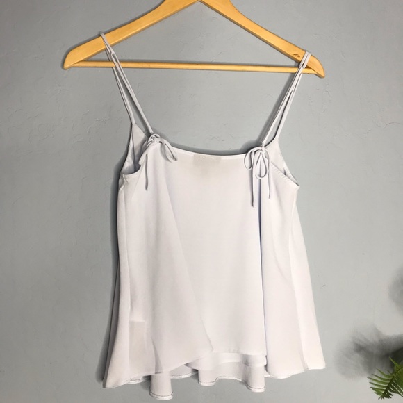 Topshop Light Blue Flowy Tank Top Bow Blouse - Picture 2 of 6